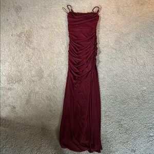 Elegant Burgundy Evening Gown